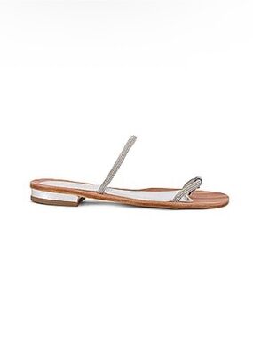 Cornetti Claudia Silver Strappy Flat Sandals EU 40 Metallic Thong Used in Box